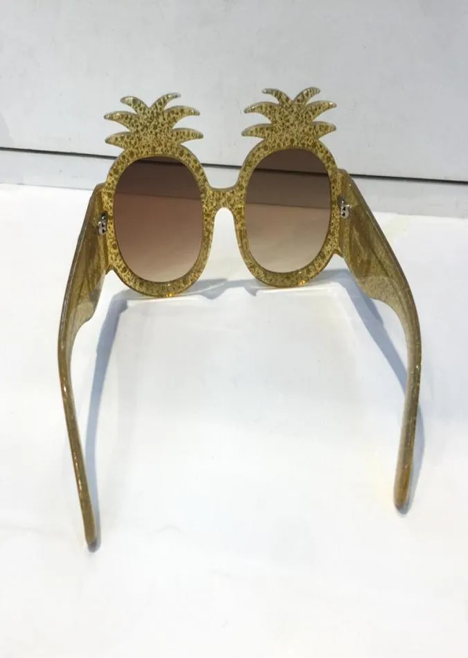 WholeGold Acetate Frame With Pineapple Designer Frame Popular Sunglasses Top Quality Fashion Summer Women Style9904019