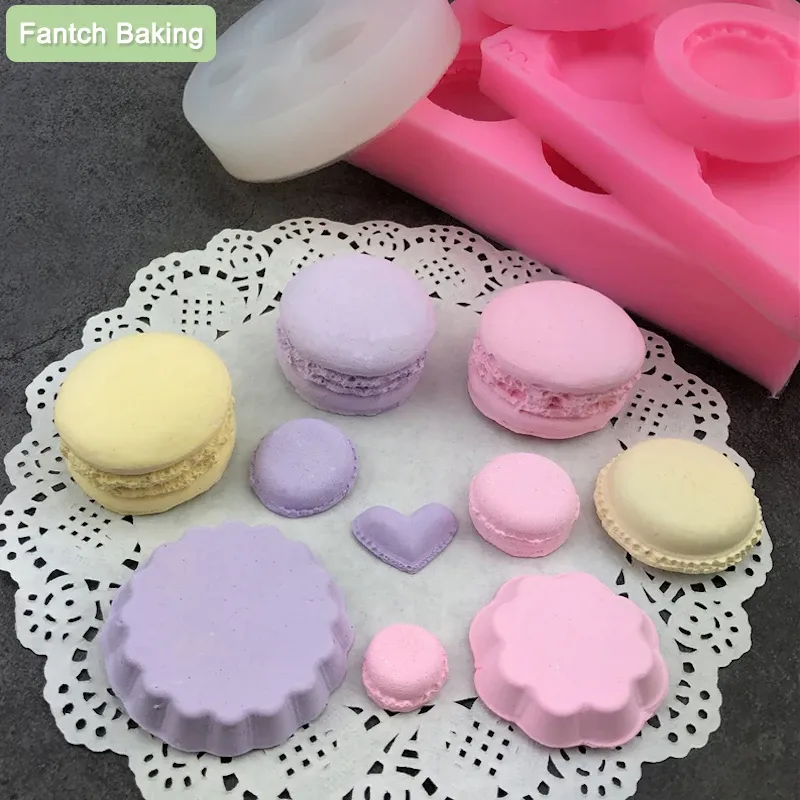 Moulds Food Safe Material Makaron Dessert Styling Biscuit Cake Chocolate Silicone Mold Fondant Soap Macaron DIY Baking Kitchen Tool