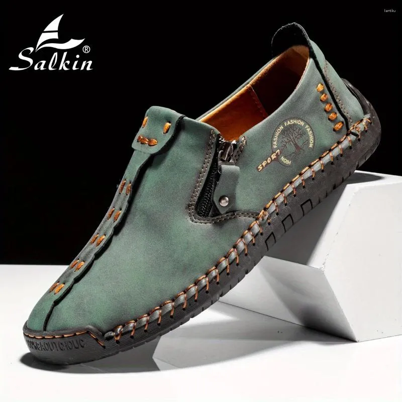 Casual schoenen Leather Men Zapatos Brand Loafers Moccasins Ademende slip op Driving Plus Maat 39-48 Drop