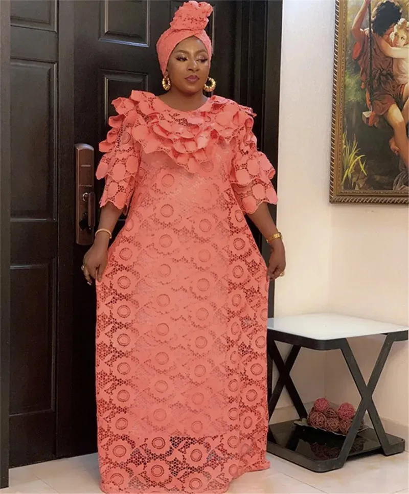 Chic American Lace Abaya and Head Tie dress with Inner Boubou - Houseofsd Mature Ladies' Chic Traditional dress (240415) Chic American Lace Abaya and Head Tie dress with Inner Boubou - Houseofsd Mature Ladies' Chic Traditional dress (240415)