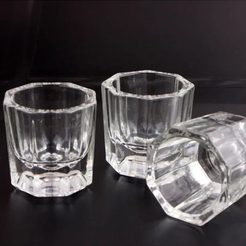 Flüssigkeitskristallglas Acrylpulver Flüssige Nagel Tasse Dappen Schale Deckel Schüssel Tasse Halter Ausrüstung Nägelkunstwerkzeuge Tauchpulver Werkzeug