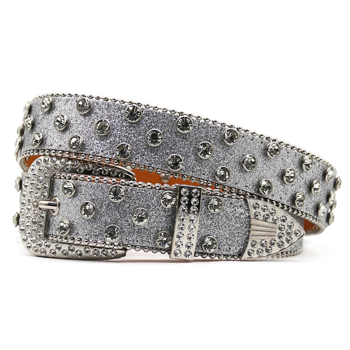 Cinturão feminino decorativo BB Simon Diamond Fashion Belt Western Belt Full Diamond Incorporando PU Diamante de cristal largo