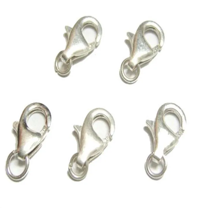 10pcslot 925 Sterling Silver Lobster Claw Clasp för DIY Craft Fashion Jewelry Gift W374326676