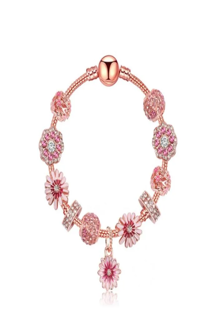 Europese en Amerikaanse roségoudarmband Bloem Bangarebracelet voor vrouwen van hoge kwaliteit sieraden Accessoires Party Gift834305578