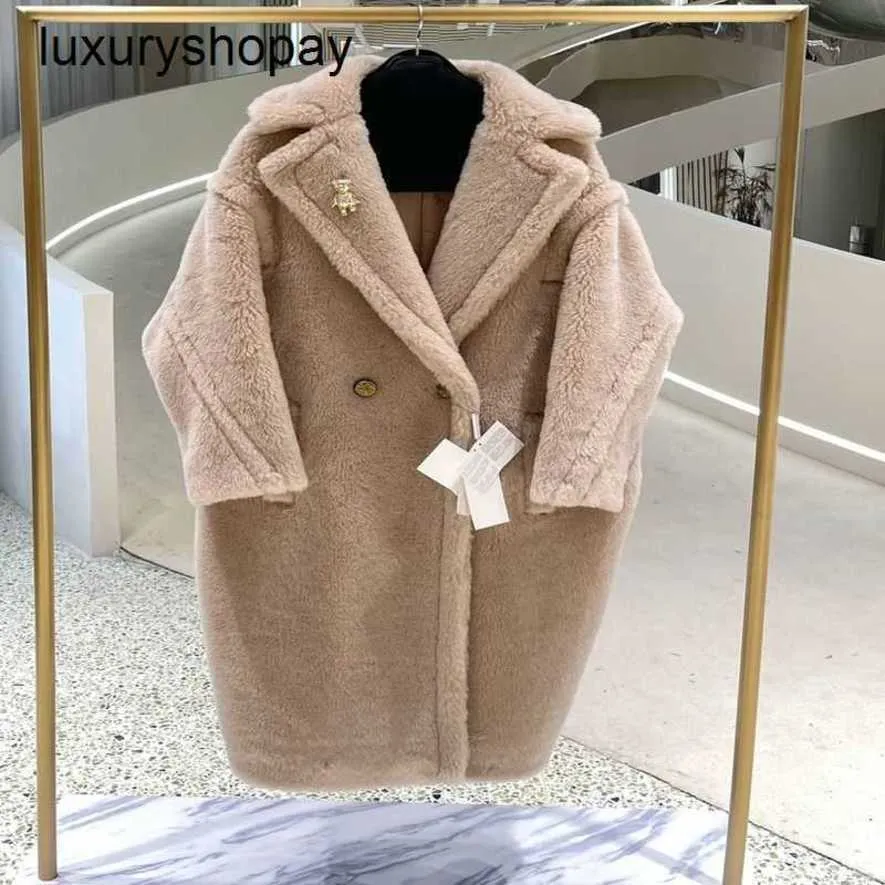 Maxmaras Coat Teddy Bear Womens Cashmere Caats Wood Winter 2024 Novo M Home Mesmo