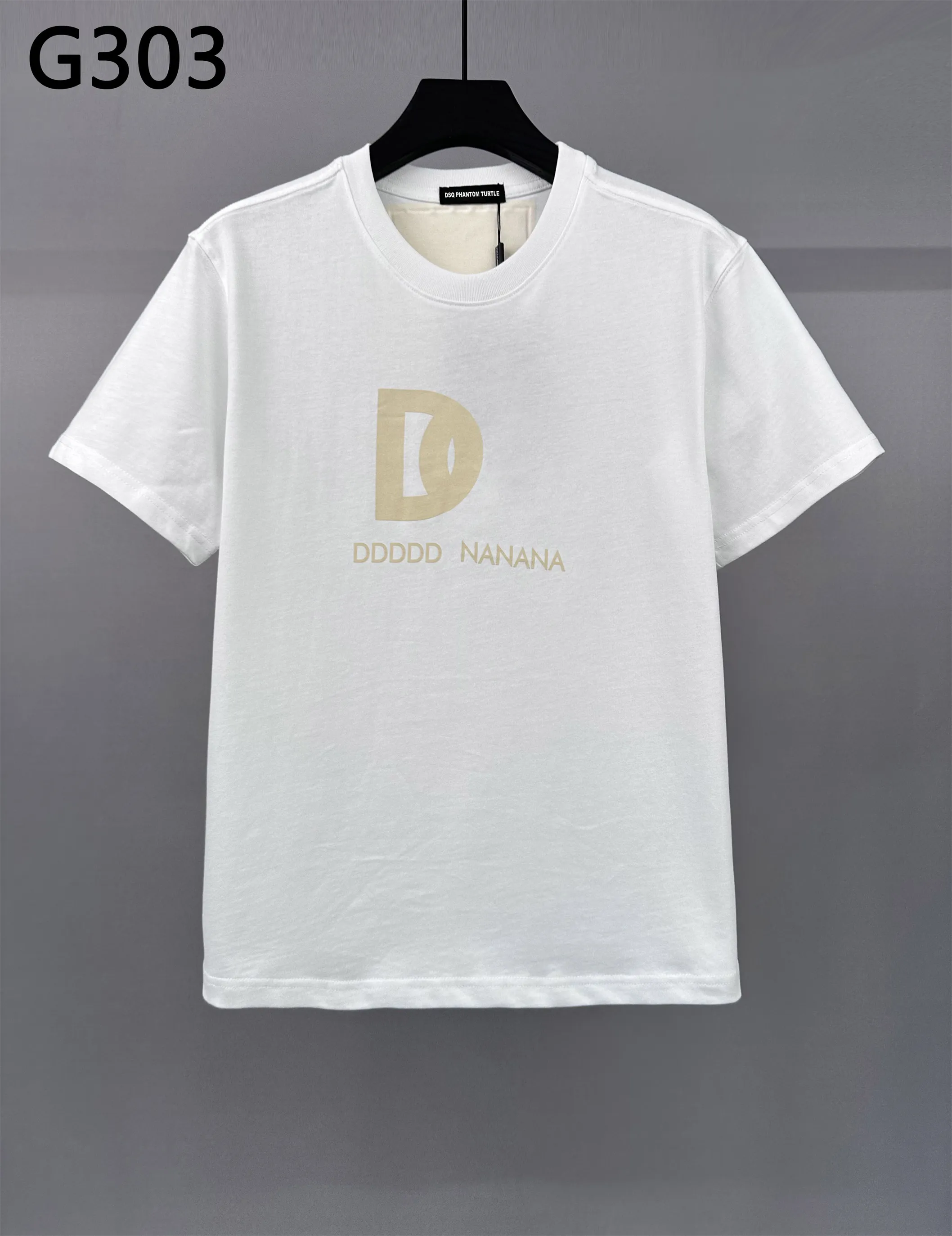 DSQ Phantom Schildkröte kurzärmeligte Baumwoll-T-Shirt mit Milano Logo Print T-Shirt Herren T-Shirts Kurzarm T-Shirts Sommer Hip Hop Tops Streetwear |5672