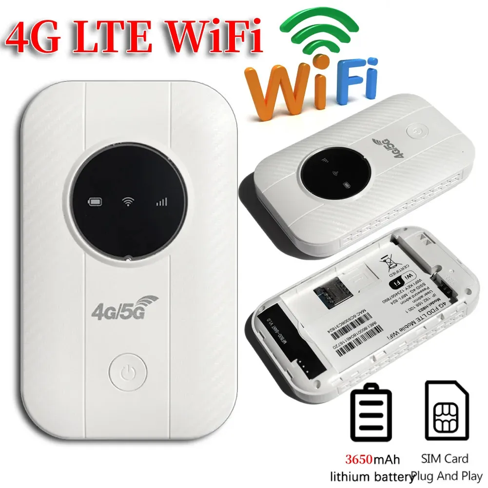4G LTE Router sem fio Wi -Fi 2100mAh Spot Mobile com SIM Card Slot Pocket Wi -Fi 150ms para viagens ao ar livre 240424