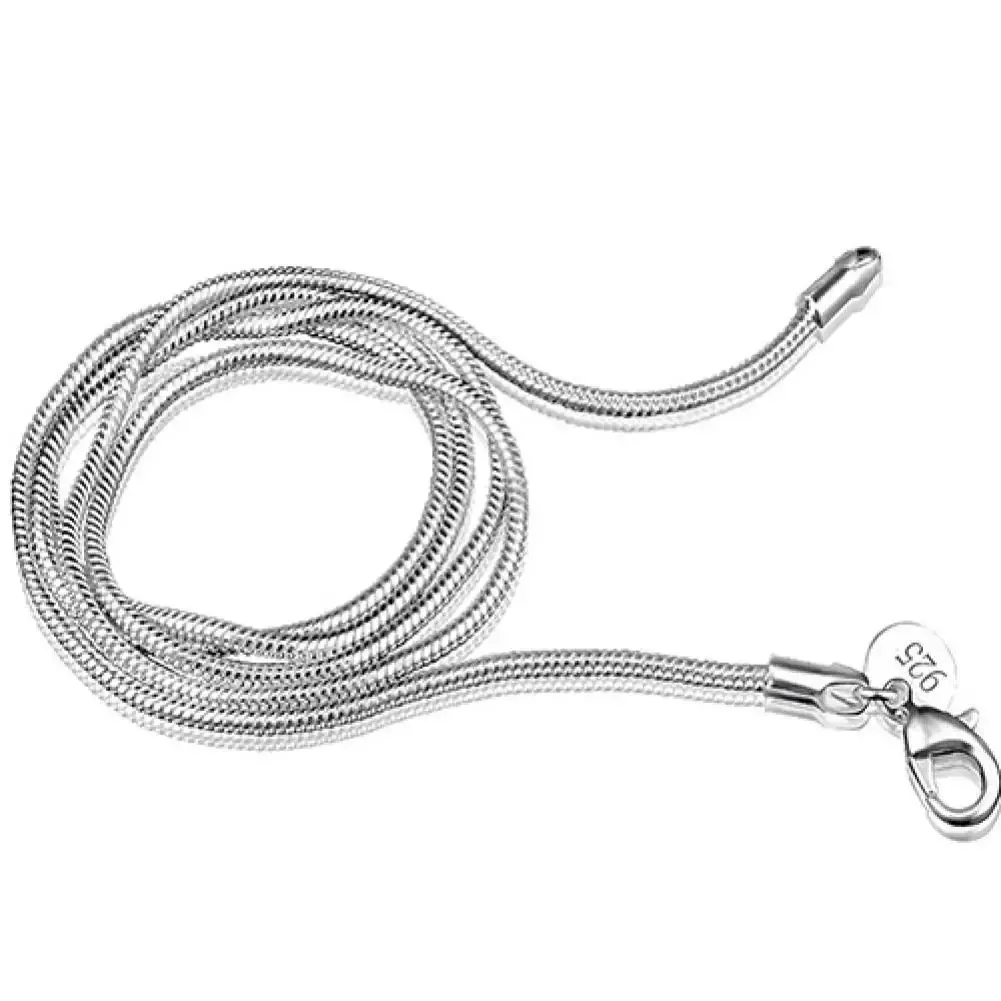 Colliers 16 "/ 18" / 20 "/ 22" / 24 "Design simple pour femmes 925 argent sterling 2 mm chaîne de serpent fermoir à homard