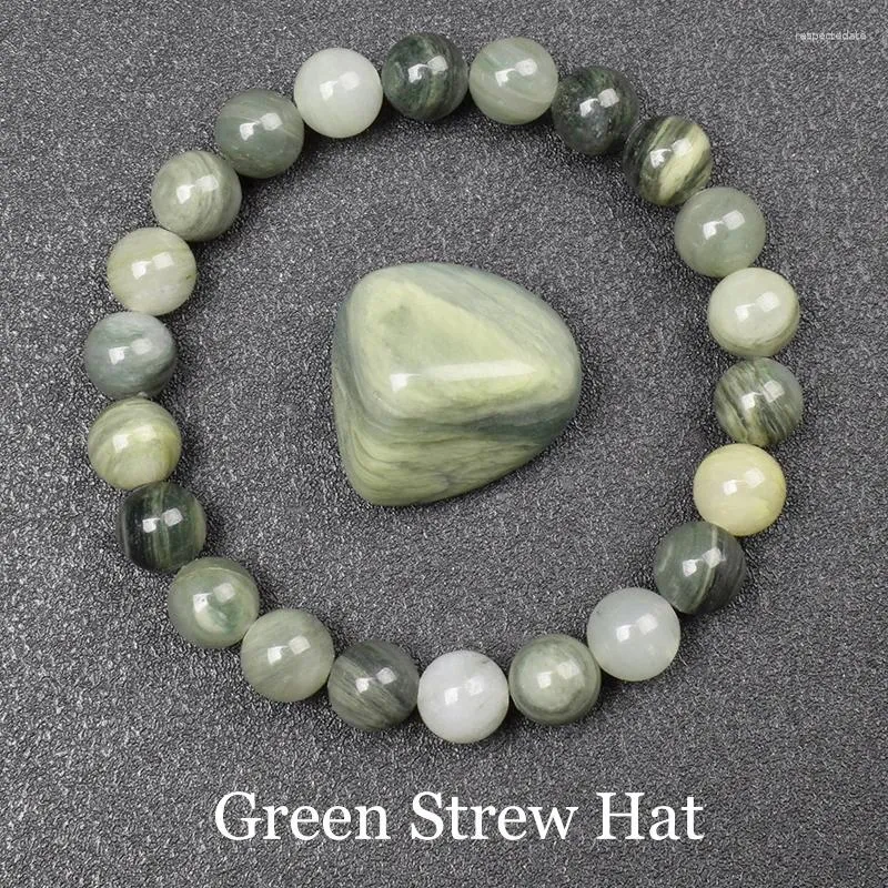 STRAND AUTHENTIEKE NATUURLIJKE STEEN BRACKET ORIGINE GROENE STONEN kralen armbanden Hand Women Men Echte agates Jasper Elastische sieraden