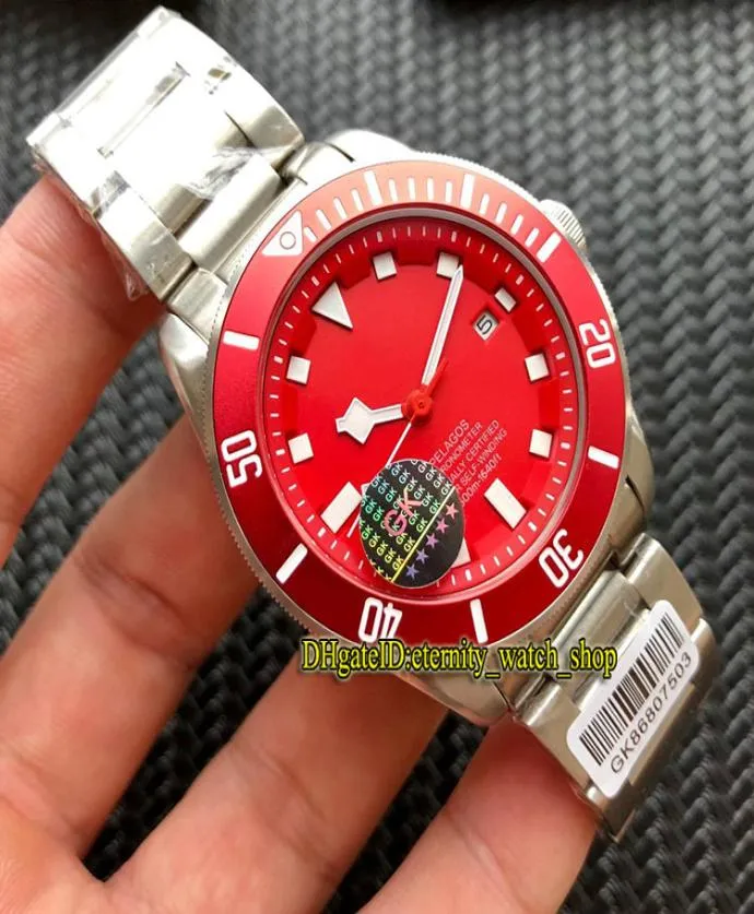 3 Color Pelagos M25600TN0001 Red Date Chile Japan Miyota 8215 Automatyczne męskie zegarek 316L Case ze stali nierdzewnej 316L STEL BEAD Sport9702441