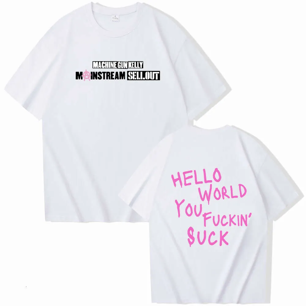 Hine Gun Kelly Hip Hop Singer 2024 Tour Surrounding Short Sleeve Harajuku T-shirt for Men and Women