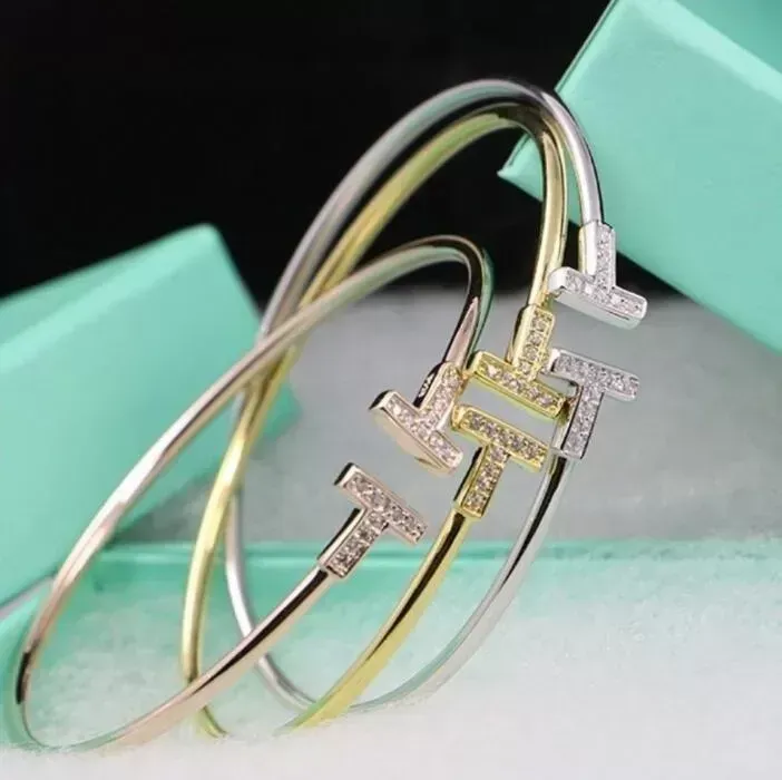 Браслет -браслет Dracelet Bracelet Tt Bracelets Bracelets Inlay Diamond Titanium из нержавеющей стали Высокополированная мода высокая качественная пара браслетов дизайнера подарков ювелирные изделия