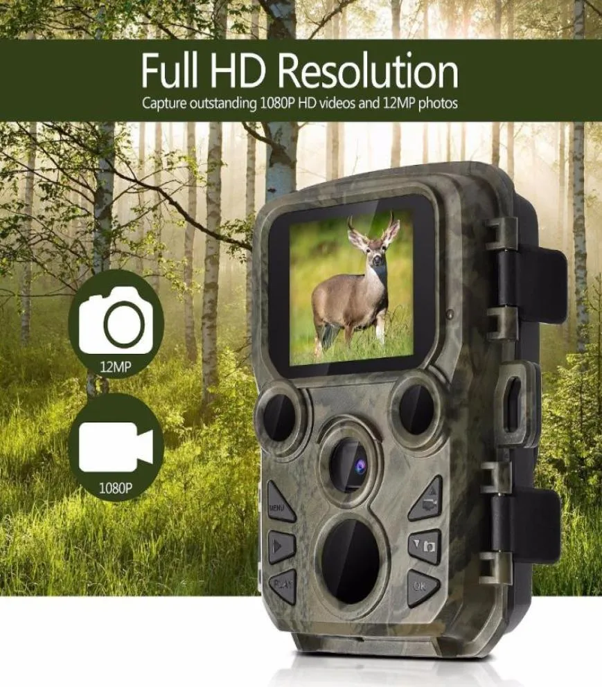 Night Vision Mini 300 Trail Kamerasjagdspiel 12MP 1080p Wildlife Camera Scout Guard mit PIR -Sensor 045S Schneller Trigger PTCS5179421