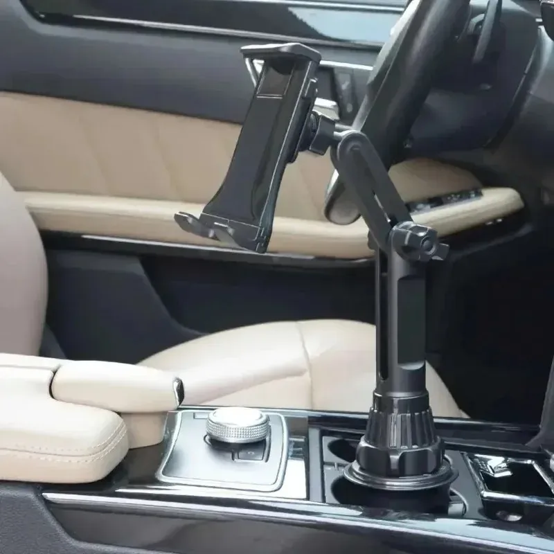 Ny Universal 360 Car Cup Holder Tablet Automobile Mount Cradle för Apple iPad Pro 12.9 Air 2019 Mini 4 för Samsung Tab S7 Plus 12.4360 graders Mount Cradle