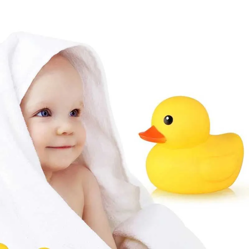 Zabawki do kąpieli dla niemowląt guma duża żółta kaczka kąpiel bawi się woda kaii squeeze float kaczki do kąpieli zabawek słodki kaczka