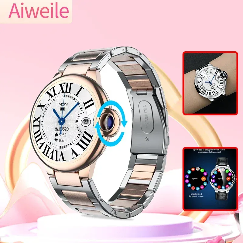 Orologi Aiweile aw28 uomini donne smart orologio per iPhone ios Android, modalità sportive, chiamata bluetooth wireless, nuovo regalo di moda per amici