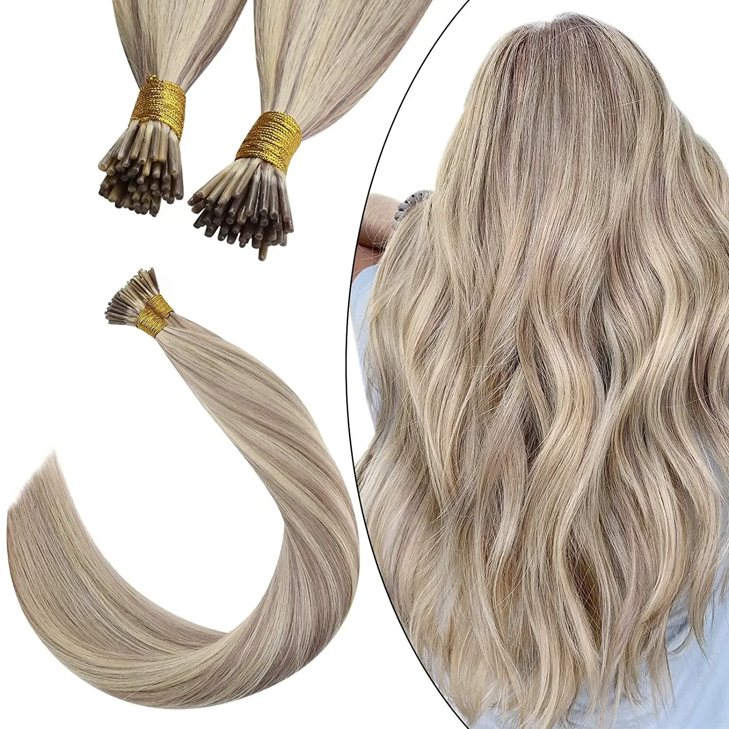 Erweiterungen ugat i tipps Haarverlängerungen menschliches Haar Remy Fusion Haar 1424 "40 g/80g natürliche gerade vorgebundene Haarextensionen