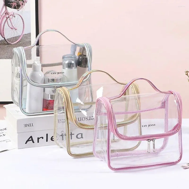 Bolsas de cosméticos Bolsa de lavagem de caixa de zíper higiene pessoal PVC Makeup transparente à prova d'água