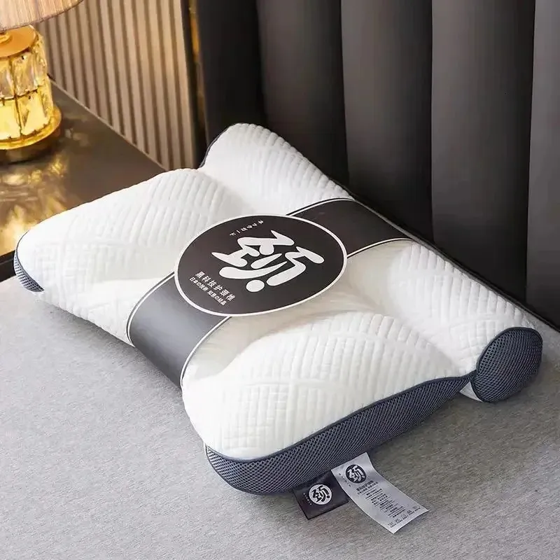Ned Fiber Filled Sleeping Pillow Korea Style Cervical Pillow Orthopedic Soft Pillow Neck Protection Cushion 40x58cm 1PC Bedding 240415