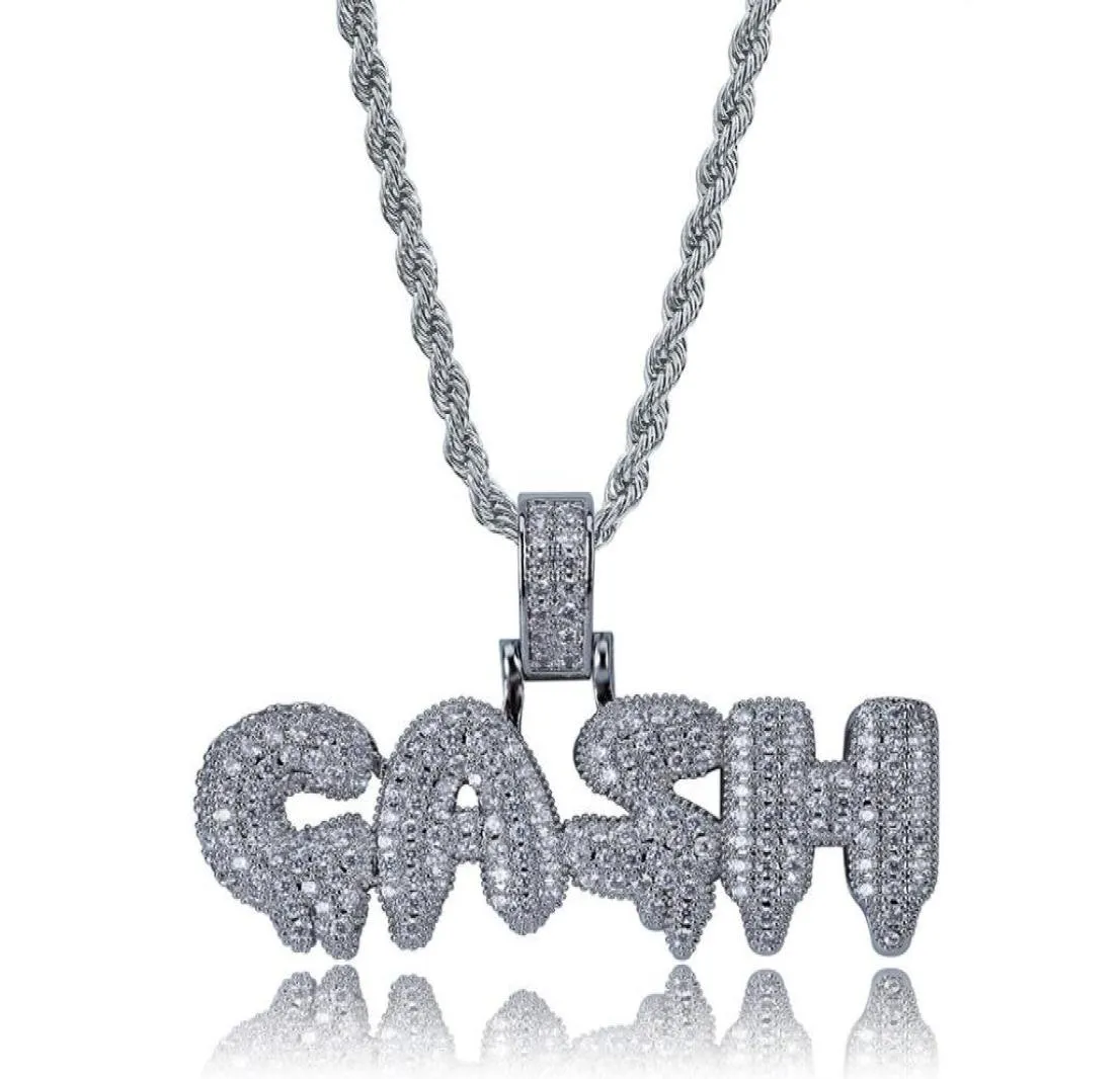 Männer, die bar Cash Anhänger Halskette Gold Silber plattiert mikropavierkubisch Zirkon Hip Hop -Kette Schmuck 2773991
