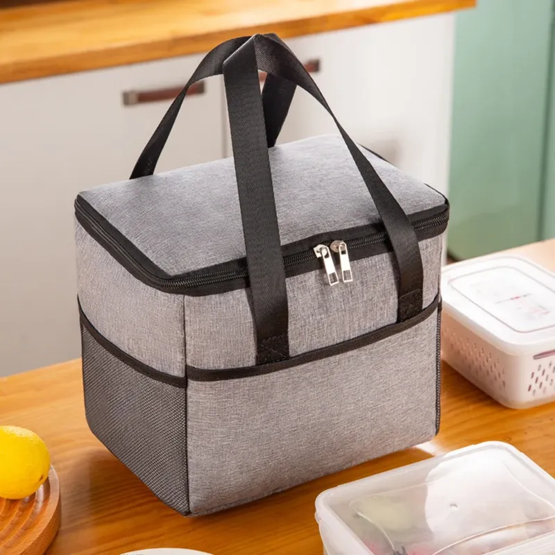 Tassen lunchzak kationiek largecapacity draagbare thermische isolatiezak ijszakken vaste kleur verdikte waterdichte lunchbox picniczak