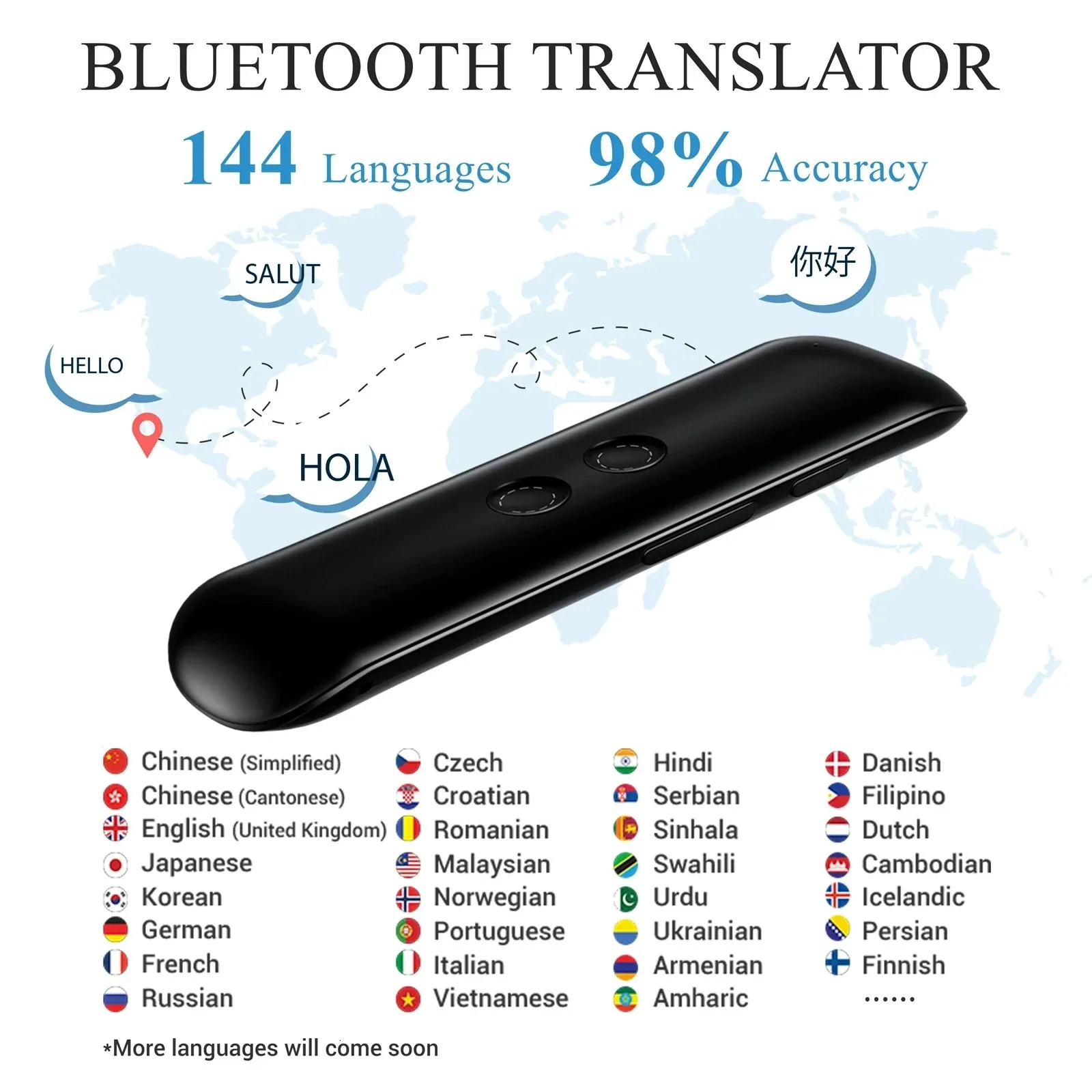 ポータブル言語翻訳デバイス - インスタント音声翻訳デバイス双方向、リアルタイム音声翻訳デバイス、多言語翻訳デバイス、モバイルスキャ  言語翻訳者デバイス、ポータブルワイヤレス40言語双方向のリアルタイムインスタント音声翻訳者アプリBluetoothビジネス学習旅行用 ...