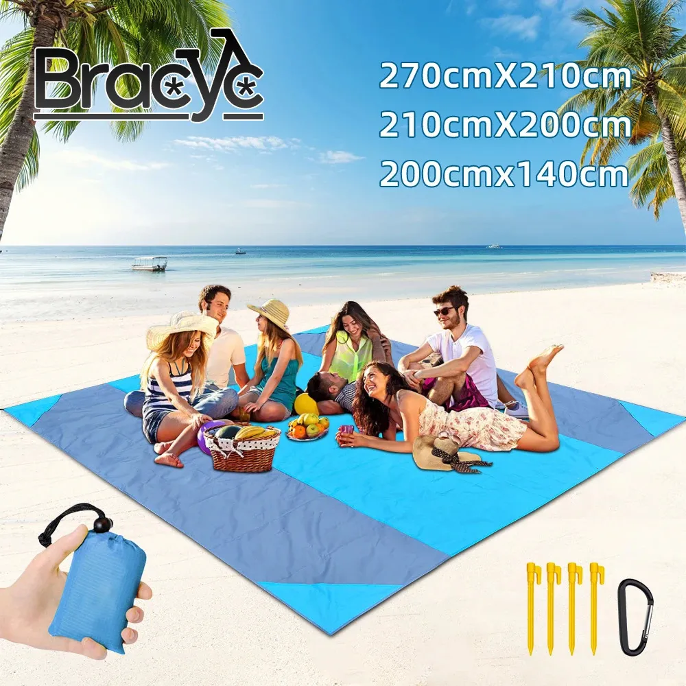 2x2.1m étanche à couverture de plage de poche pliante matelle de camping pliant tapis de pique-nique léger portable