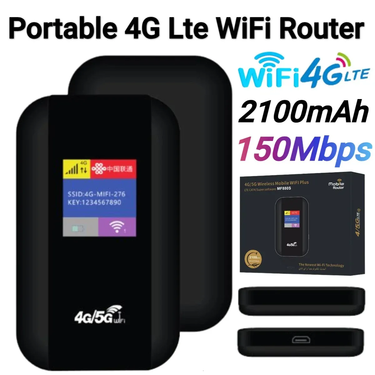 4G WiFi Router Card LTE Wireless Mini Outdoor Spot Pocket Modem met Sim Slot Repeater Car Mobile WiFi 240424