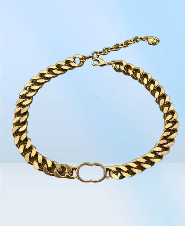 Designer Chokers Halsketten Luxurys Armband für Frauen und Männer Vintage Gold Letters 14K Gold plattiert Modeaccessoires4173830