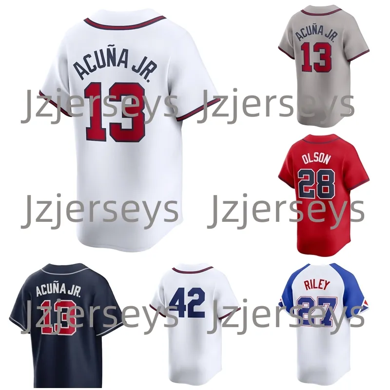 2024 City Connect Baseball Jerseys Austin Riley Ronald Acuna Jr. Ozzie Albies Matt Olson Sean Murphy Eddie Rosario Brave Max Fried Marcell Ozuna