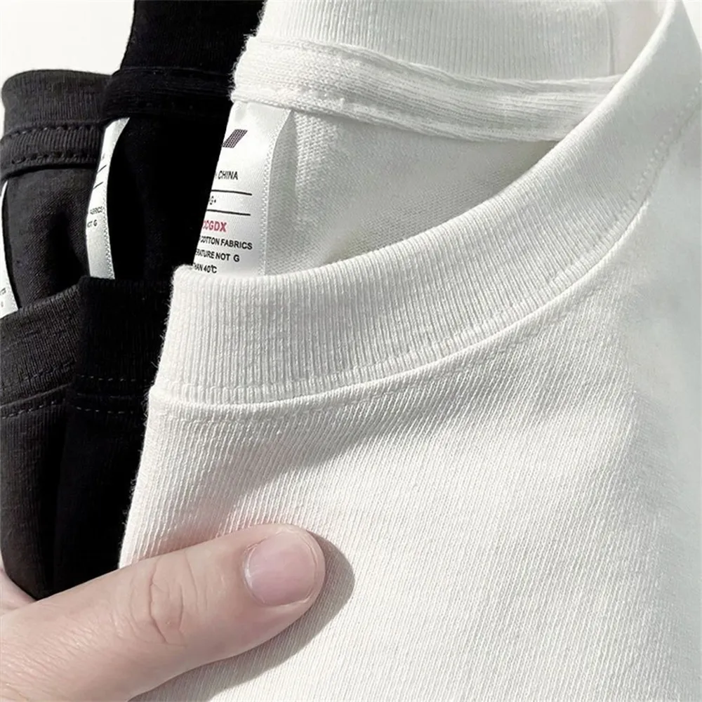 Men's T Shirts Men Shirt Summer Cotton Tops Women Solid Color Blank Tshirts O-neck Round Collar Short-Sleeve Couple White Top Tees