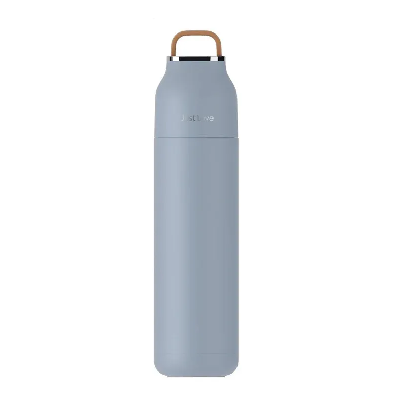 500ML 304 stainless steel sports water bottle American style large mouth mountaineering pot double layer vacuum insulated cup 240424