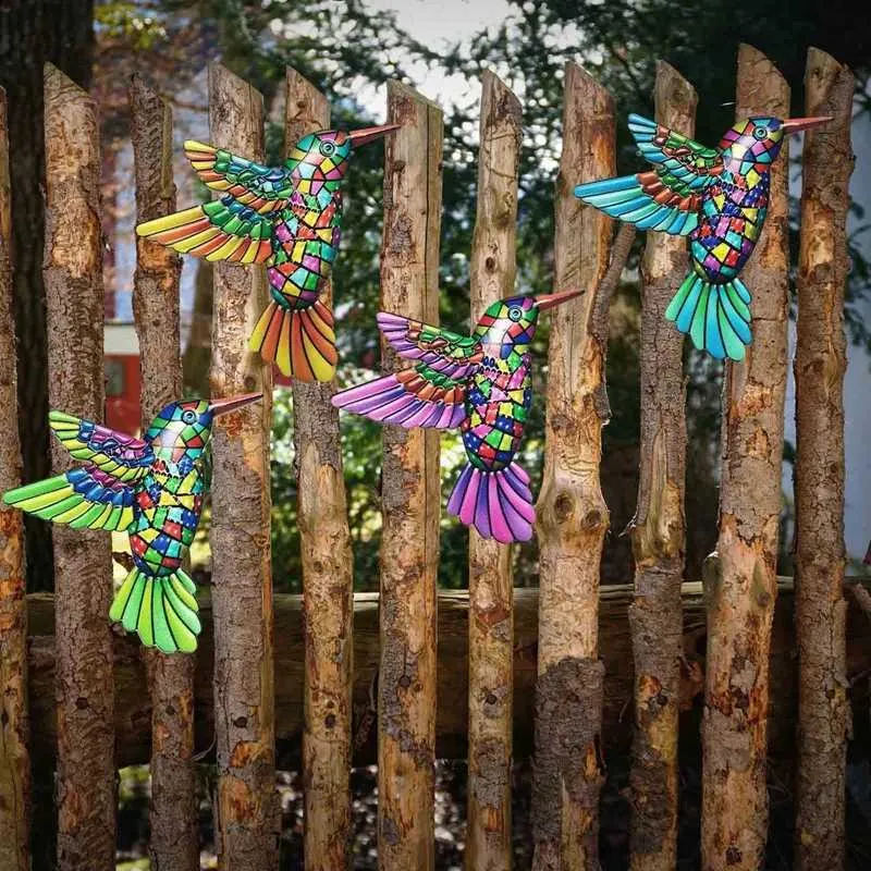 Decorazioni da giardino Iron Art Hummingbird hardware artigianato a sospensione in metallo muro arte decorazione decorazione da giardino decorazioni per la casa arte arte cinghia stabilimento fattoria