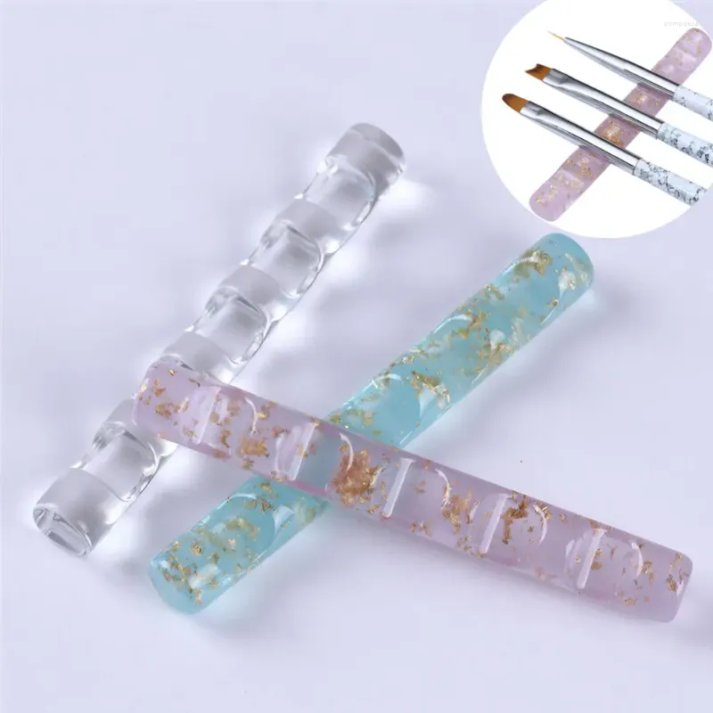 Makeup Brushes 5 Acrylic Transparent Nail Brush Holder Painting Pen Color UV Gel Display Stand