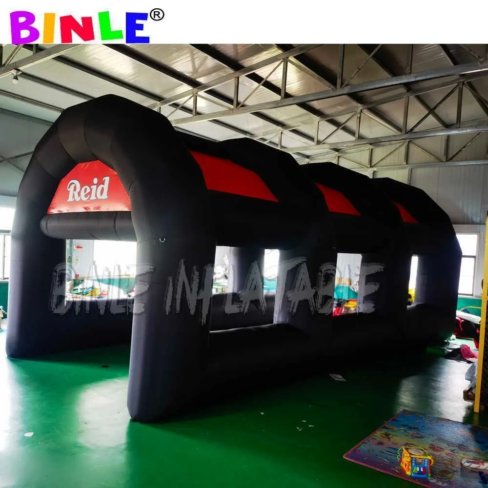 8x4x3.5meters Color-blocked advertising air inflatable tunnel tent inflatable arch tent black marquee for outdoor event