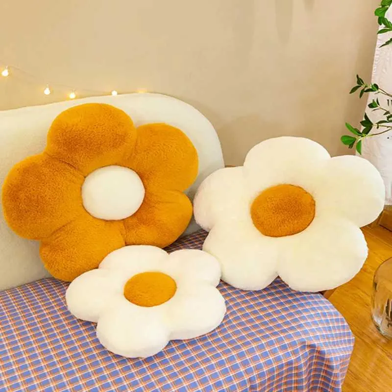Coussin / décoratif lapin cheveux fleur de fleur de fleur de bureau canapé chaise chaise coussin pétale futon tournesol jet coussin poché coussin d'oeuf à Pâques décorer