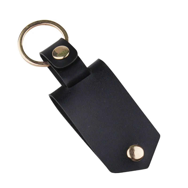 Leather Aluminum Alloy Car Diy Sublimation Transfer Photo Sticker Keychain Key Pendant Gift Order