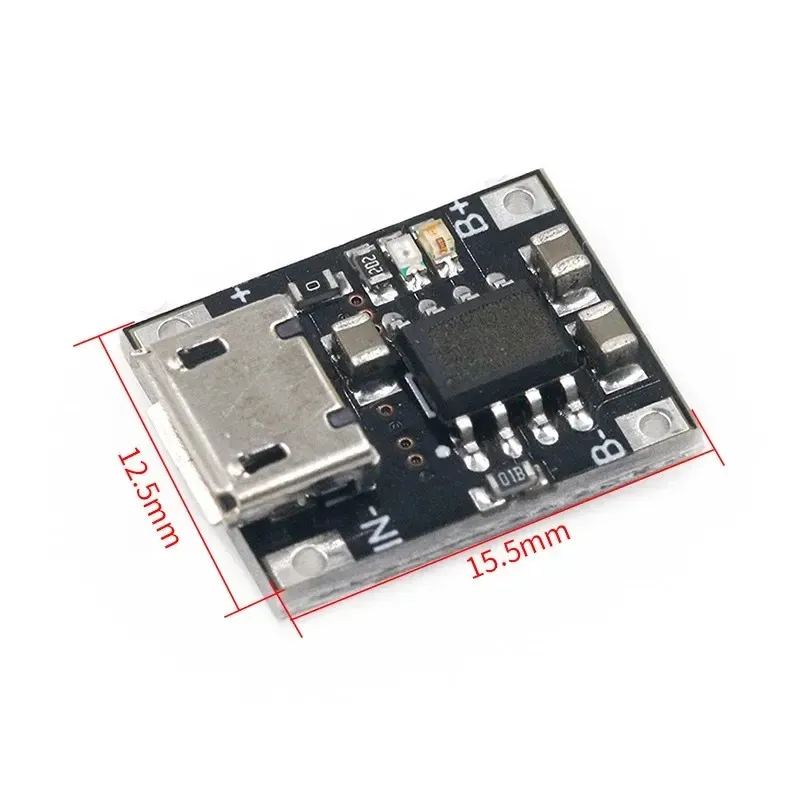 10st Single Cell Litium Batteriladdningsladdningsmodul 1A 5V-6V 4.2V TC4056 TC4056A Micro USB Power Supply Board TP4056