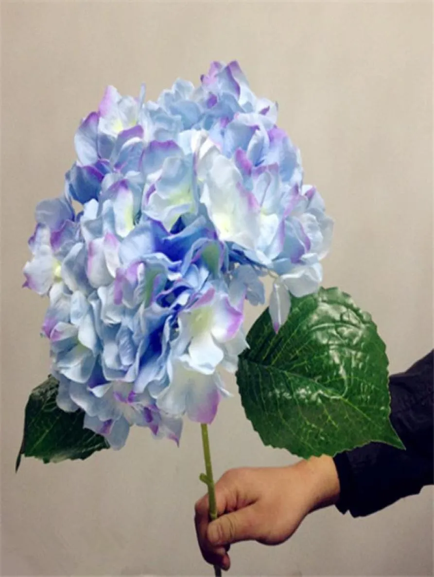 Hortensia artificielle Fleur 80cm315quot Fake Single Hortensias Fleur de soie 6 couleurs pour les centres de table de mariage Decora2940608