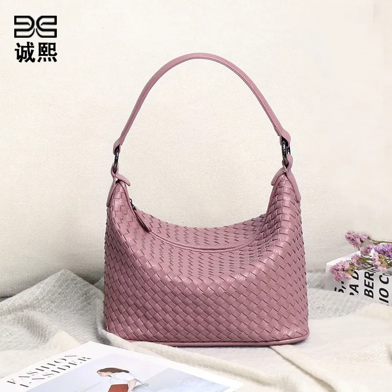 2024 Nuova borsa da donna in tessuto a mano in stile coreano Stume da spalla da donna Borsa per verdure da donna Amazon Popular Borse