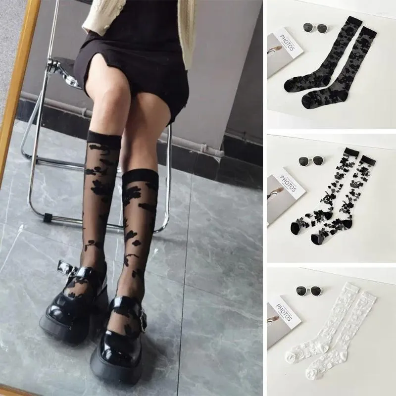 Donne calzini ultra-sottili sexy ginocchio sexy ad alto trasparente calze in nylon a maglie di seta cristallina
