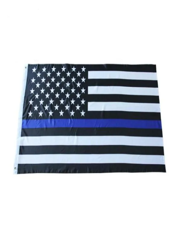 Direct Factory Hele 3x5fts 90cmx150cm Law Enforcement Officers US US American Police Thin Blue Line Flag LX3006760823