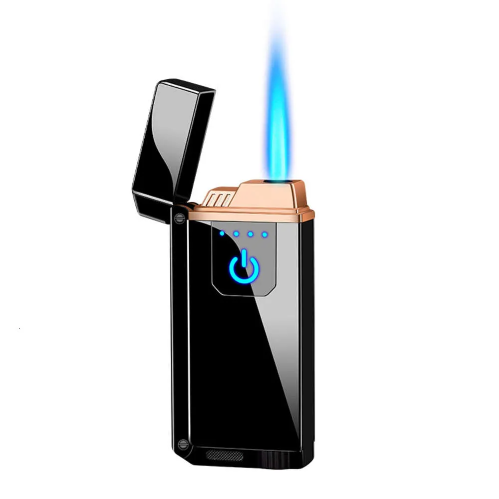 Torcia blu Accendino più leggera Accendino elettrico Accendino singolo Arc Super Firepower Power Display USB Accendino