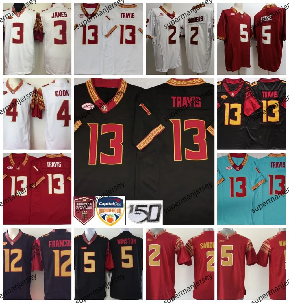 Florida NCAA College State Football Jersey Jerseys cosió FSU 13 Travis 4 Dalvin Cook 12 Chubba Purdy 2 Deion Sanders 5 Winston Men