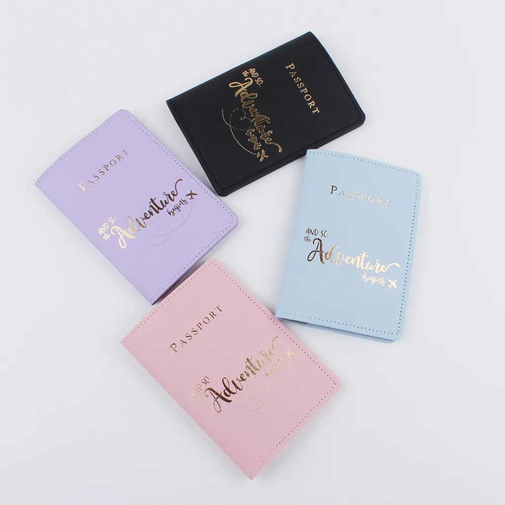 2022 Amazon Ultra-thin Trendy Id Card Holder, Passport Holder, Passport Bag, Solid Color Pu Leather Bronzing Manufacturer, In Stock