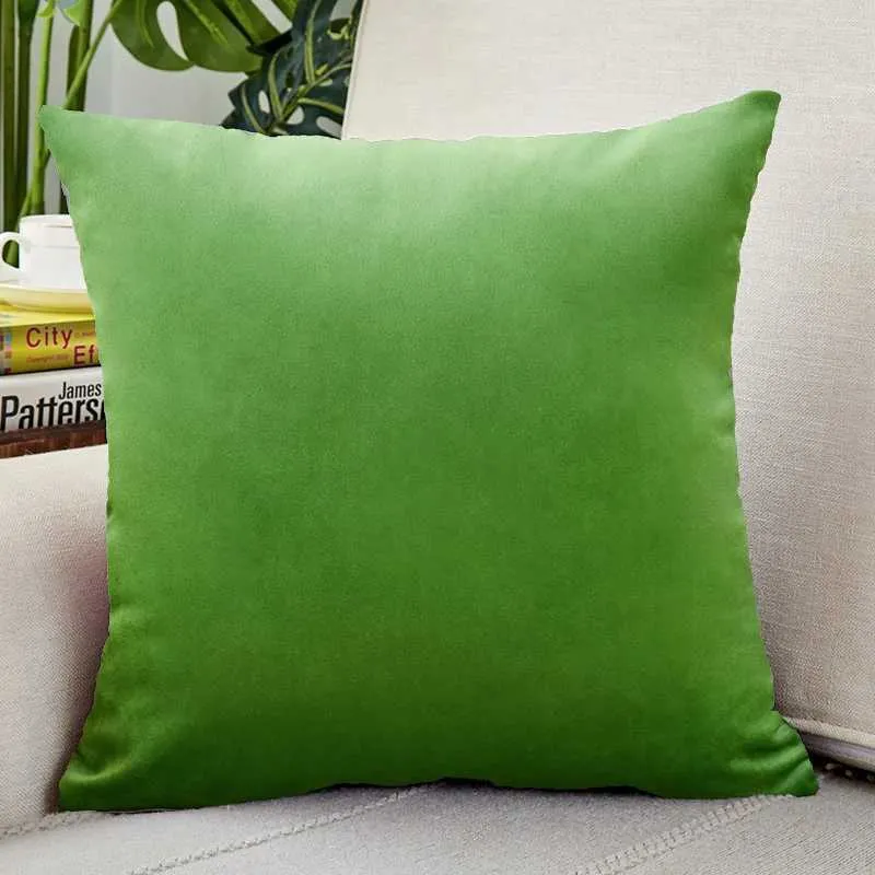 Cushion/Decorative Grass Green Velvet Cushion Covers Plaid cases 45x45 Nordic Home Decor s Cover for Sofa Cushions