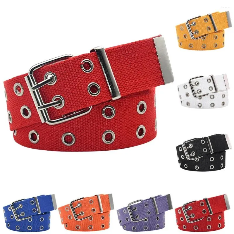 Belts Punk Buckle Belt Design Thin Knotted For Women Mens Womens Casual Canvas Waist Luxus Marken