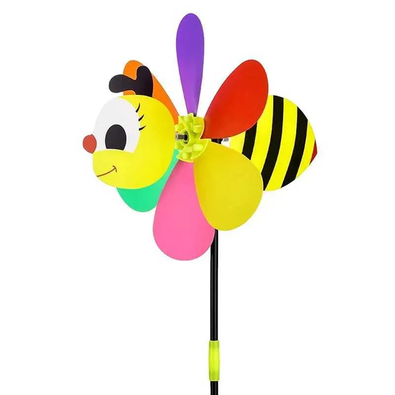 Garden Decorations 1Pcs Foldable Animal Bee Six Colors Three-dimensional Windmill Cartoon Home Garden Decoration Wind Spinner Whirligig Yard Decor