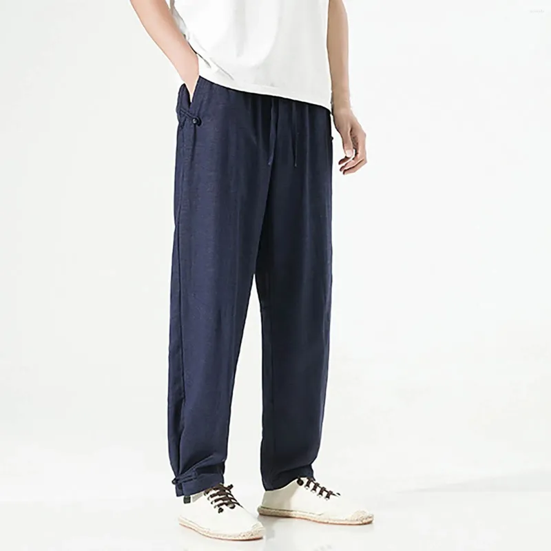 Pantalon masculin drapé long soild pantalon de pieds groupés