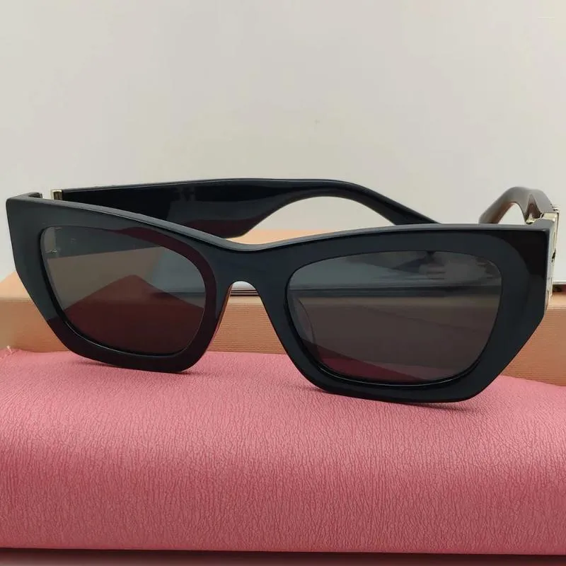 Occhiali da sole rettangolo rettangolare estetico nero strano acetato donna per donne estate dames designer brand designer occhiali uv400